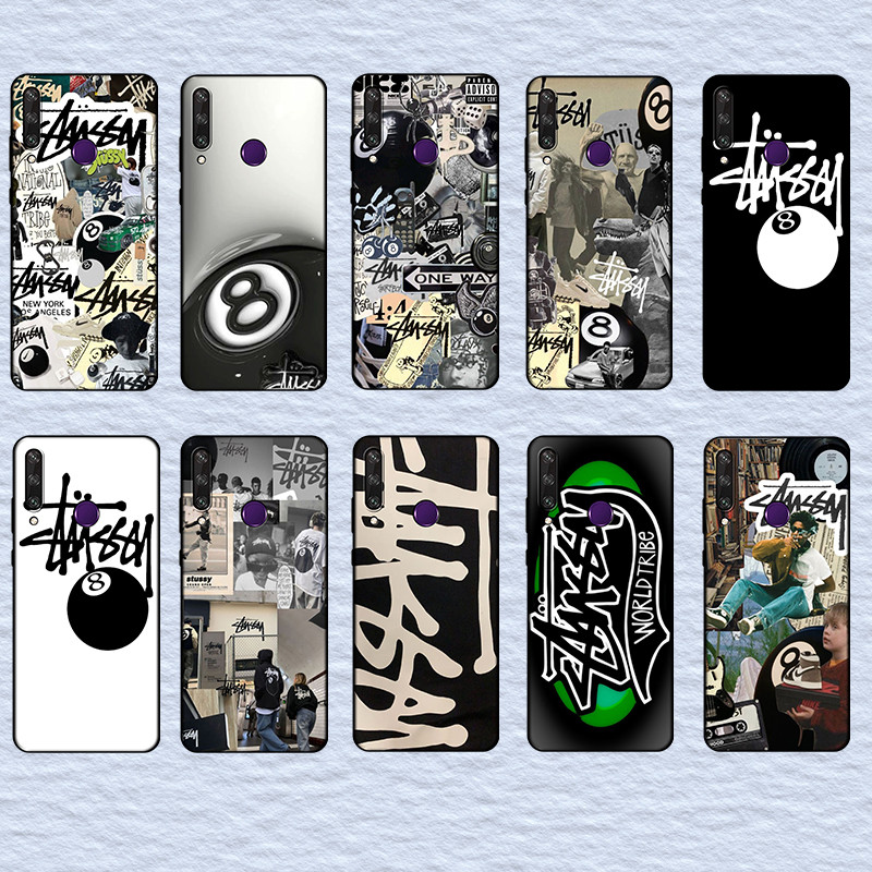พิมพ์แฟชั่นสําหรับ Huawei Y6s Y6 Pro Y7 Y9 Prime stussy 8 ball เคสโทรศัพท์ TPU สีดํานุ่ม