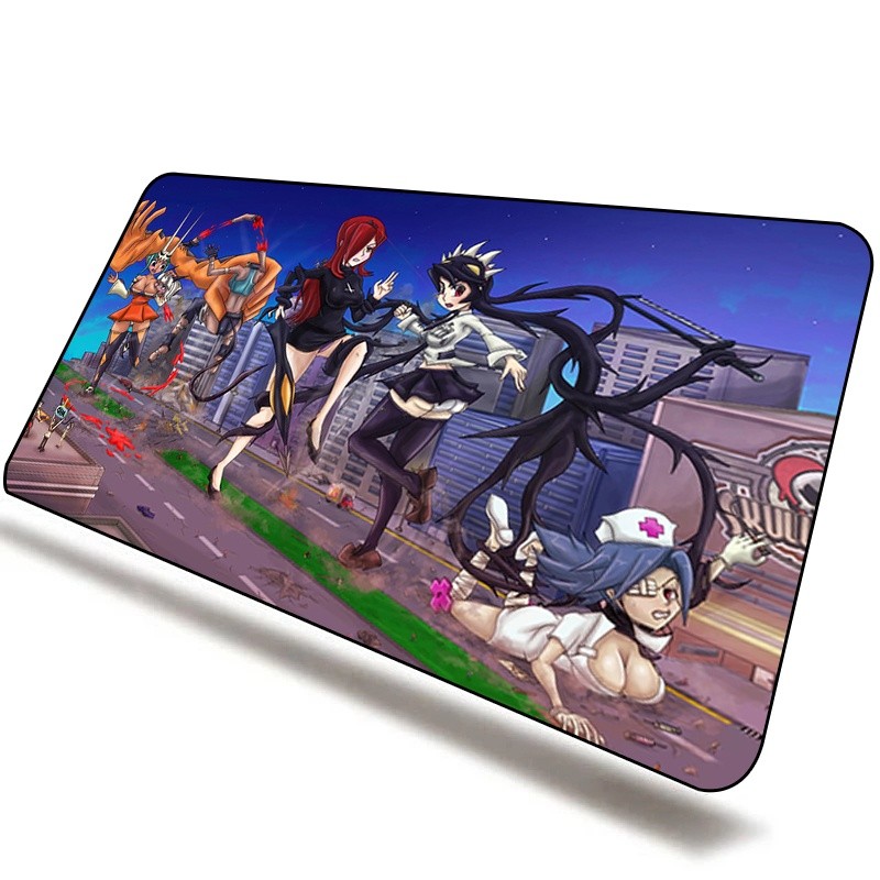 แป้นพิมพ์ยาง Skullgirls Gamer สาวเมาส์ Ped อะนิเมะตารางสํานักงาน Mousepad ขยาย Pad เกม Pc Xxl โต๊ะอ