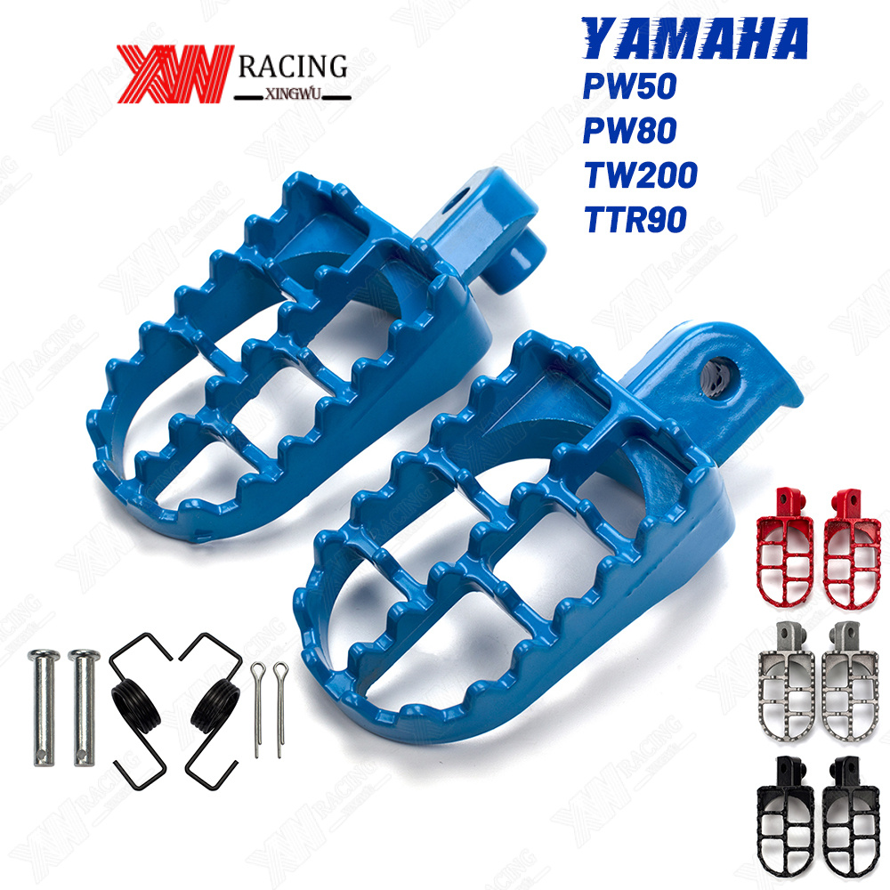 XW RACING PW50 พักเท้า พักเท้าหน้า พักเท้าวิบาก สำหรับ Yamaha XR50R CRF70 TW200 TTR90 KLX110 CRF50 50cc 70cc 90cc 110cc 125cc ที่พักเท้าอลูมิเนียม อะไหล่รถจักรยานยนต์