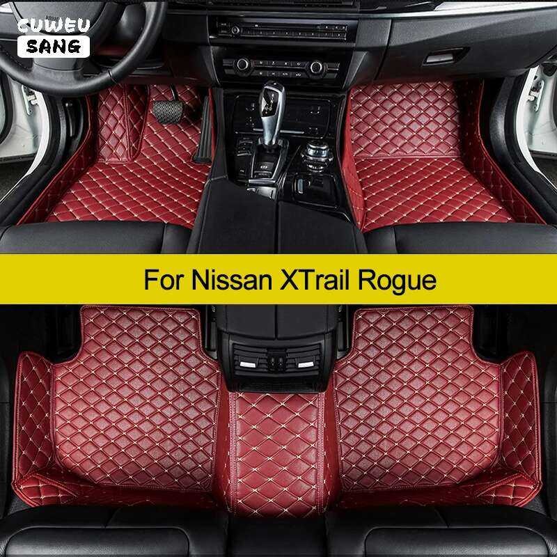 CUWEUSANG แผ่นรองพื้นรถยนต์ สำหรับ Nissan XTrail Rogue X-Trail พรมรถยนต์ อุปกรณ์เสริม