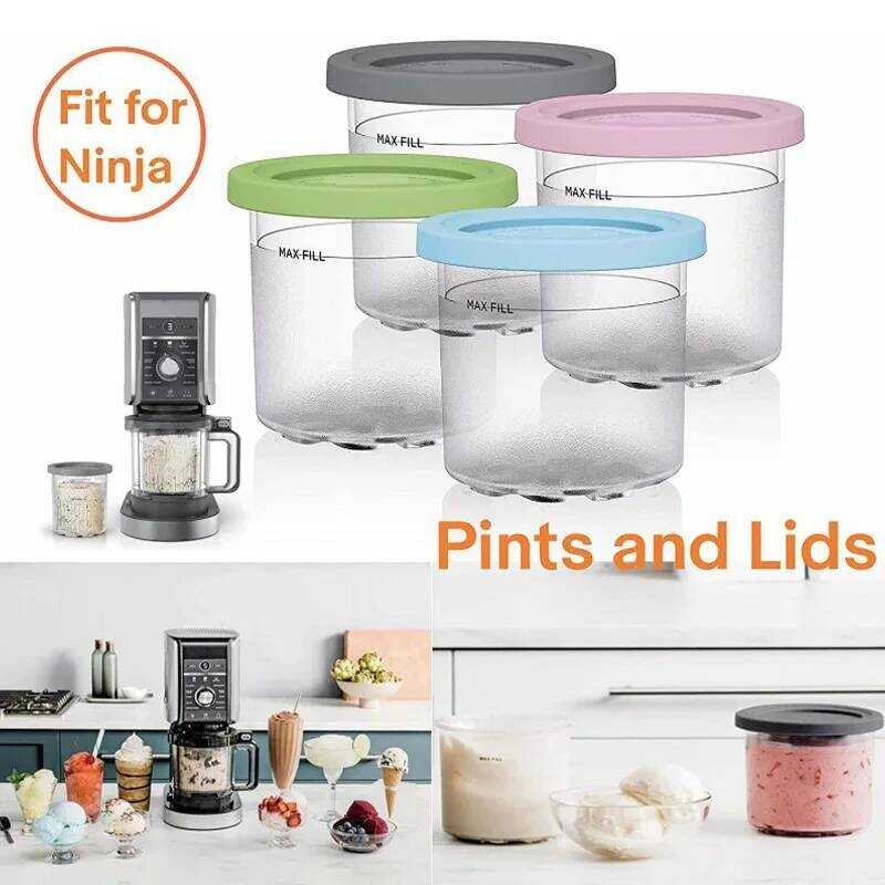 4/2/1Pcs Kitchen Things Ice Cream Cups For Ninja-Creami Nc300s Series Reusable Can Store Containers