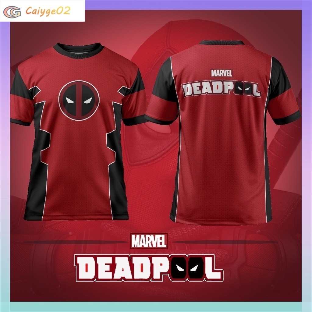 จัดส่งรวดเร็วFAZZ Mv01 - JERSEY MARVEL DEADPOOL TOPENG HITAM MERAH