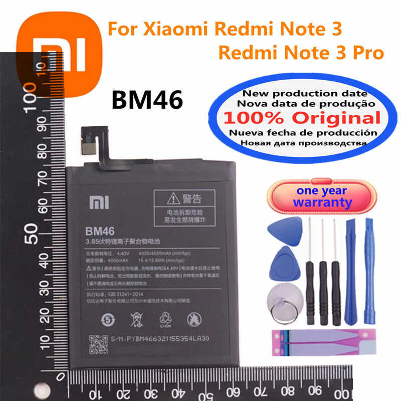 4050mAh 0 แบตเตอรี่เดิม BM46 สำหรับ Xiaomi Redmi หมายเหตุ 3 Note3 Pro