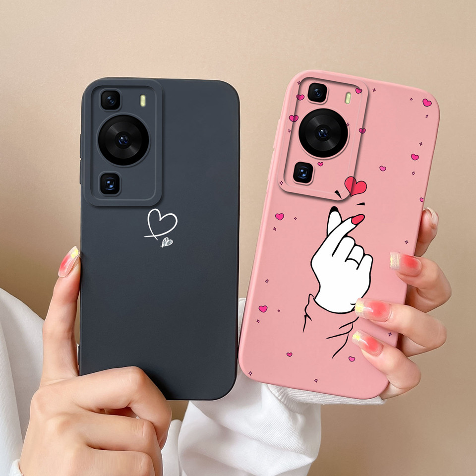 สําหรับ Huawei P60 P60 Pro P60 Art กรณี Love Heart Gesture กล้องป้องกัน Antipaste กันกระแทกซิลิโคน S