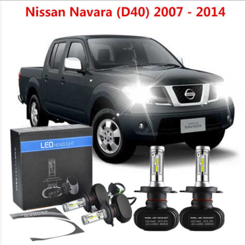 々 สำหรับ Nissan NAVARA (D40) 2007 - 2014 (ไฟหน้า) H4 ไฟ LED ไฟหน้ารถยนต