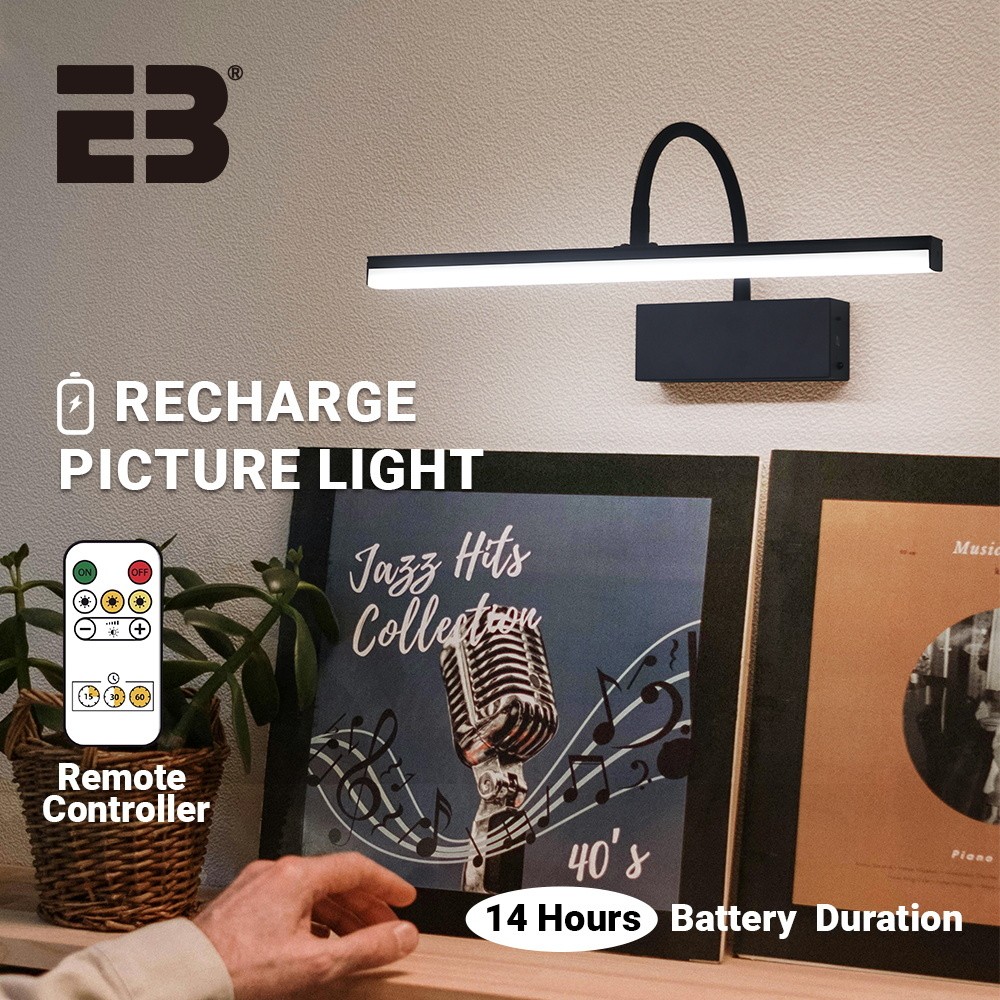 Rechargeable 40cm LED Sconce Light Modern Adjustable lamp Arm Wall For Sofa Bedroom Picture Artwork