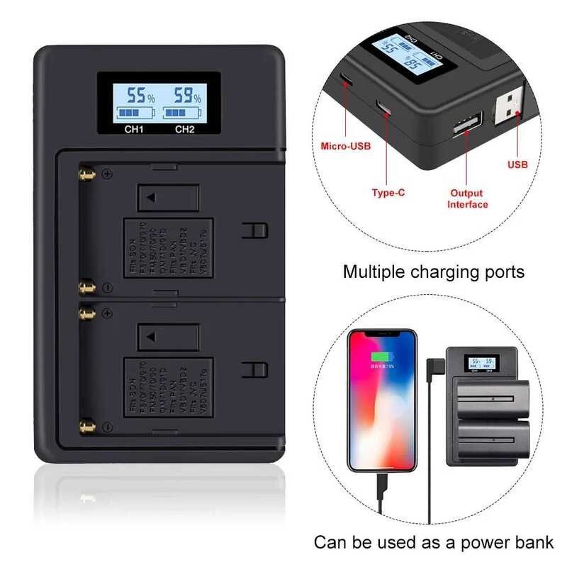 ▥ PALO Np-F960 Np-F970 Npf960 Npf970 LCD Battery Charger สำหรับ SONY F930 F950 F770 F570 Ccd-Rv