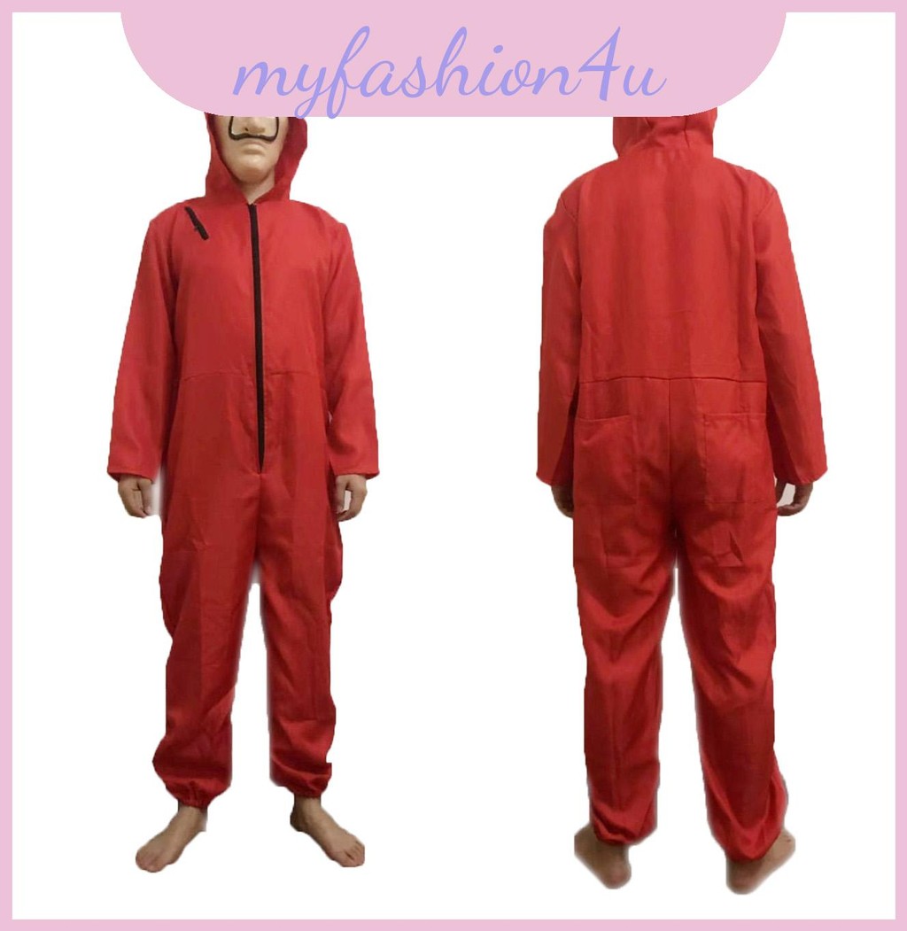 Salvador Dali Eyeching Money Heist Jumpsuit และหน้ากากสําหรับแต่งตัวที่สร้างสรรค์