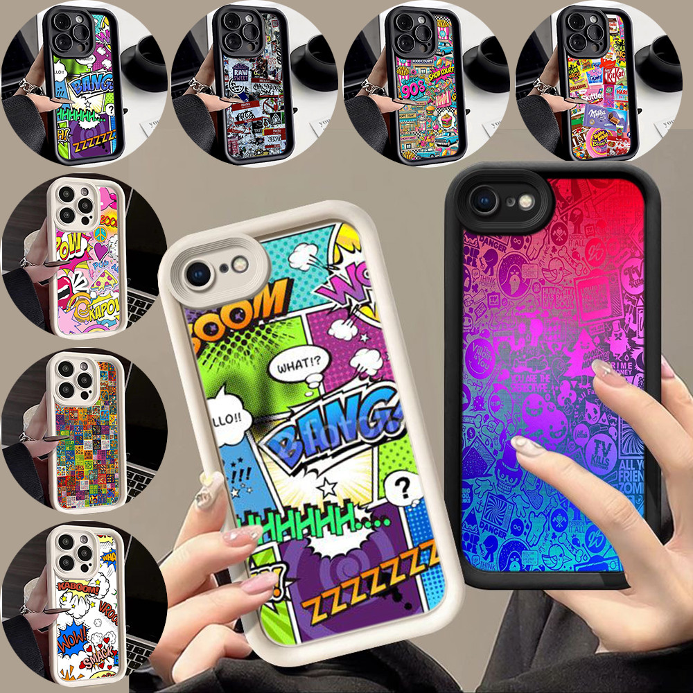 สำหรับ OPPO Reno 5 6 7Z 7Lite 8Lite 8Z 8T เคสโทรศัพท์มือถือ ดวงตานางฟ้า กรณ KK66 Bubble Alphabet Bla