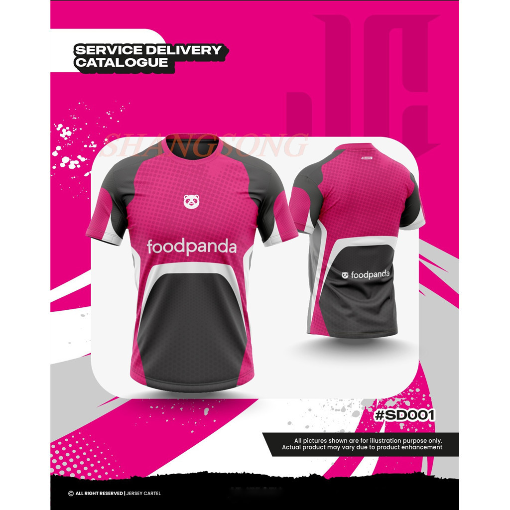 GRAB RIDER FOOD PANDA DHL CITI-LINK เสื้อยืดแขนสั้น, เหมาะสําหรับ Courier, การดูดซับความชื้นระบายอาก