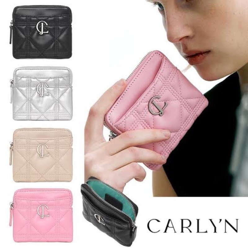 【Crlyn】กระเป๋าสตางค์ 4 สี Carlyn cube Waller แฟชั่น กระเป๋าใส่เหรียญ กระเป๋าใส่บัตร (ถุงกระดาษ ฉลาก