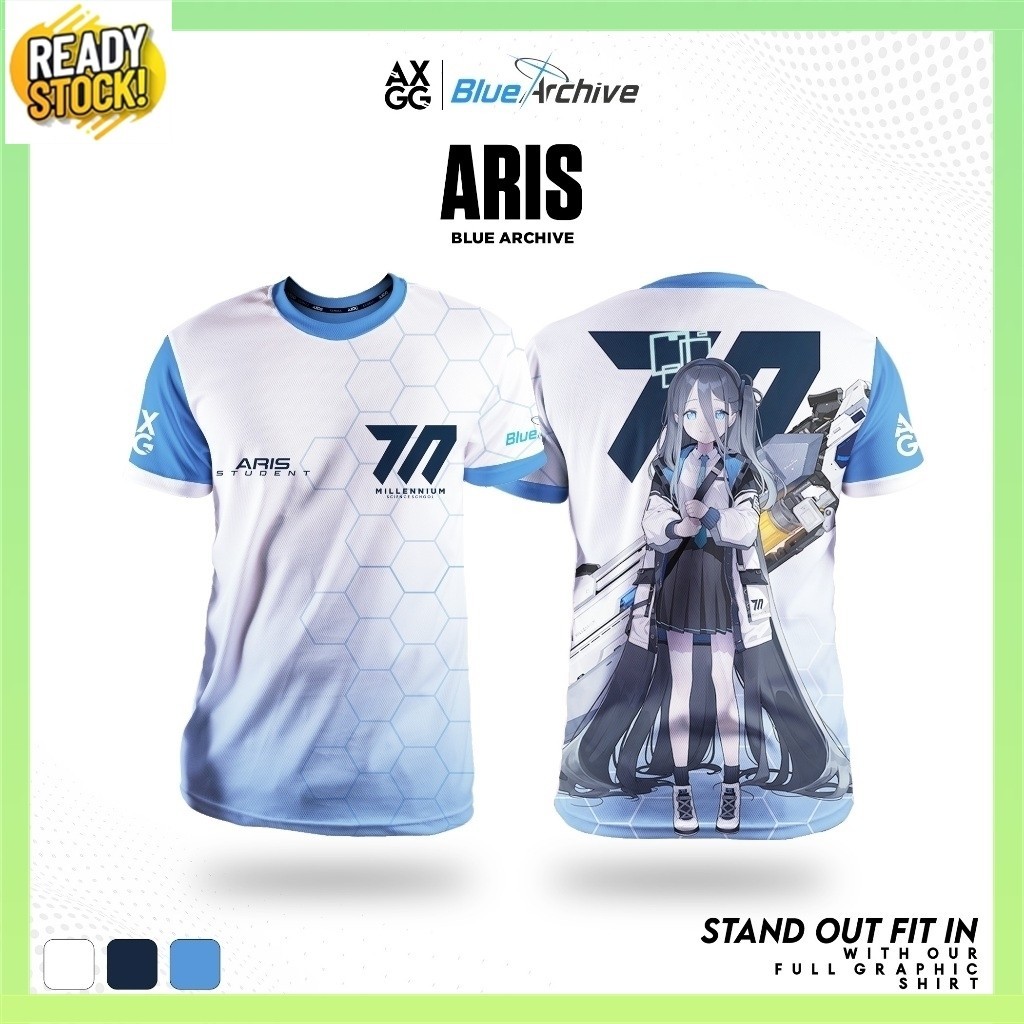 [จัดส่งรวดเร็ว] Blue Archive - Wakamo/Yoshimi/Yukari/Yuzu/Akari/Aris/Aru/Asuna " เสื้อยืดสําหรับเล่นเกม