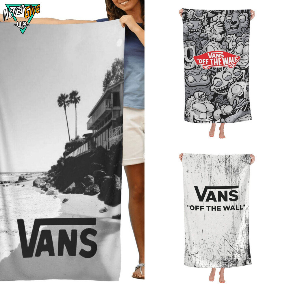 In Stock Vans Beach Towel ปรับแต่งขนาดใหญ่กลางแจ้ง Unisex Super Absorbent Soft Swimming Bath Towel 70x140 ซม.