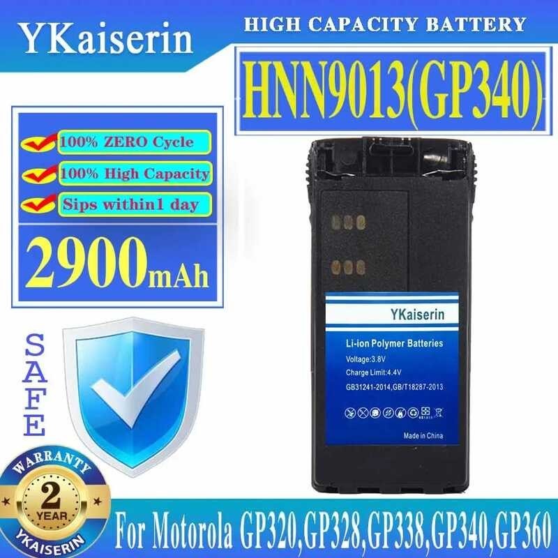 YKaiserin 2900mAh HNN9013(GP340)แบตเตอรี่，เหมาะสำหรับ Motorola GP320, GP328, GP338, GP340, GP360
