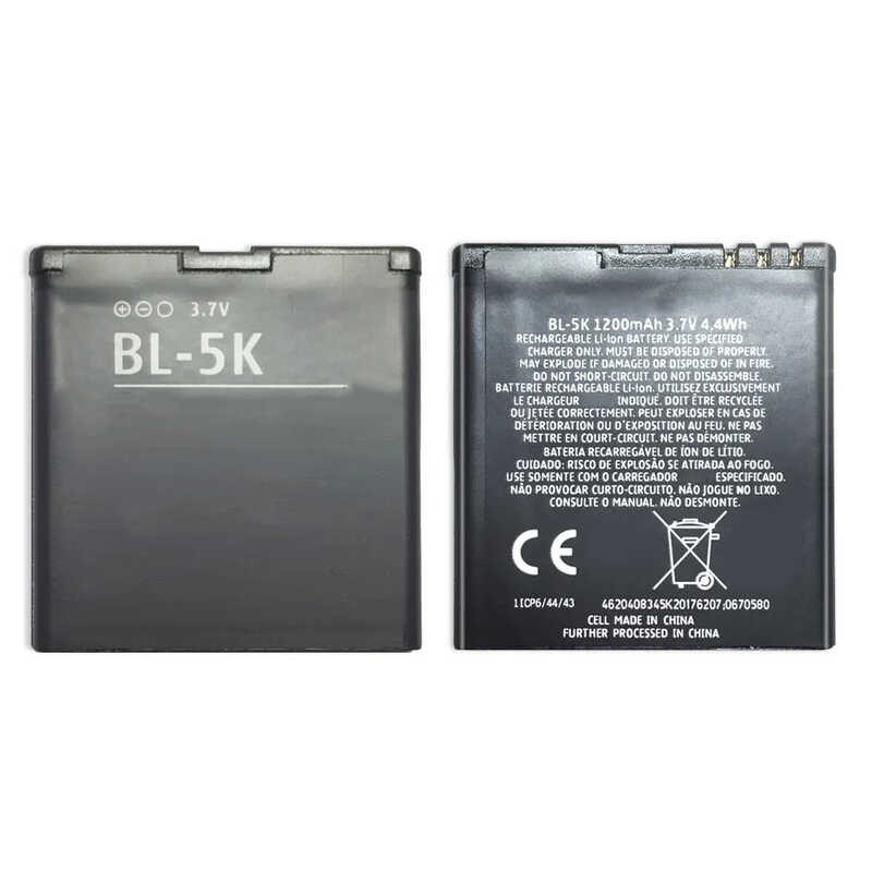 แบตเตอรี่ BL-5K  สำหรับ Nokia N85 N86 N87 8MP 701 X7 C7 00 BL 5K โทรศัพท์มือถือเปลี่ยนแบตเตอรี่