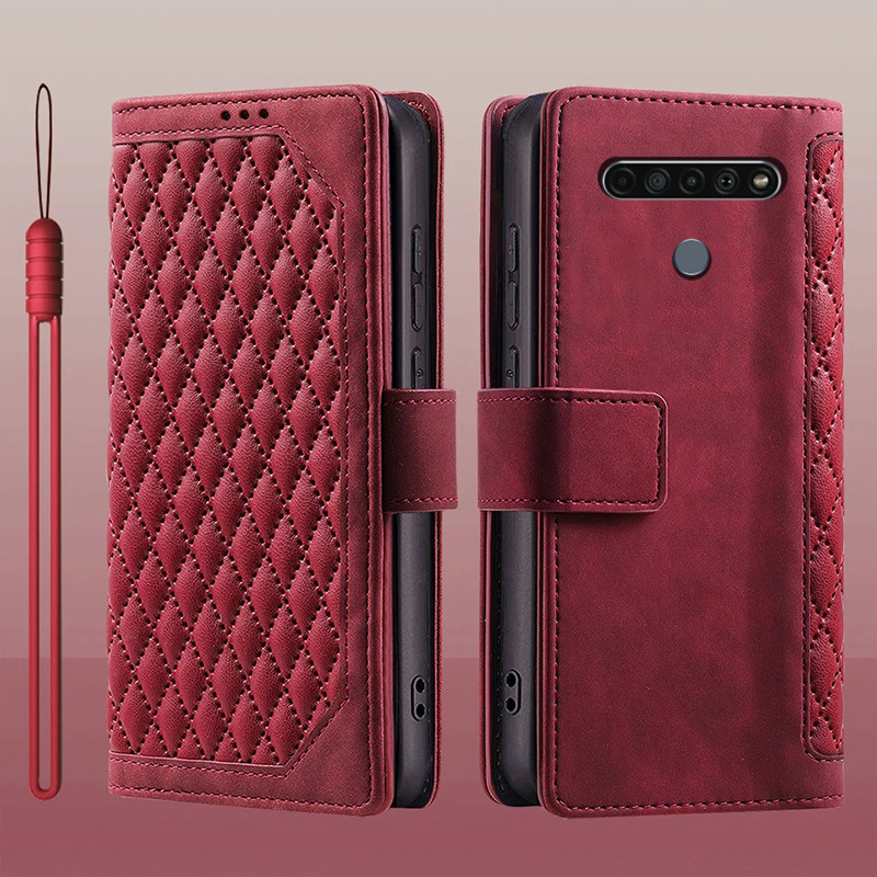สําหรับ LG K51 Q51 K61 Q61 K41S K51S พลิกหนังผู้ถือบัตรกระเป๋าสตางค์ขาตั้งป้องกันเต็มรูปแบบสําหรับ L