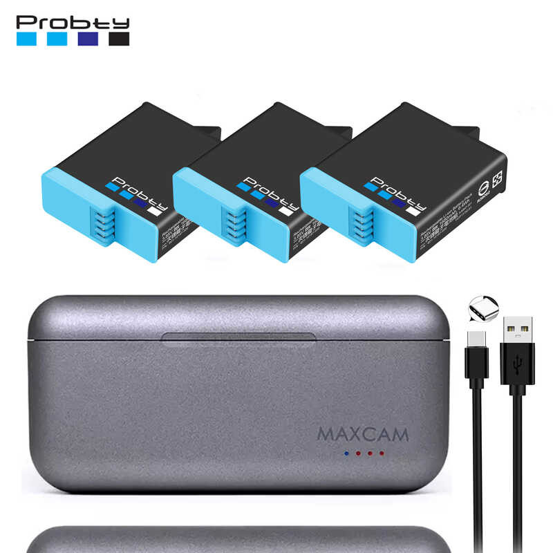 GoPro 7 Action Sports Camera Battery 1680mAh 3-Ways Fast Charger For Go Pro Hero 8 7 6 5 Black Ac