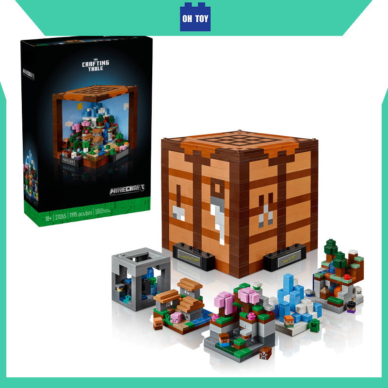 21265 Minecraft Die Werkbank Steve villager Creeper Building Blocks บล็อกรุ่นของเล่นเด็กของขวัญชายห