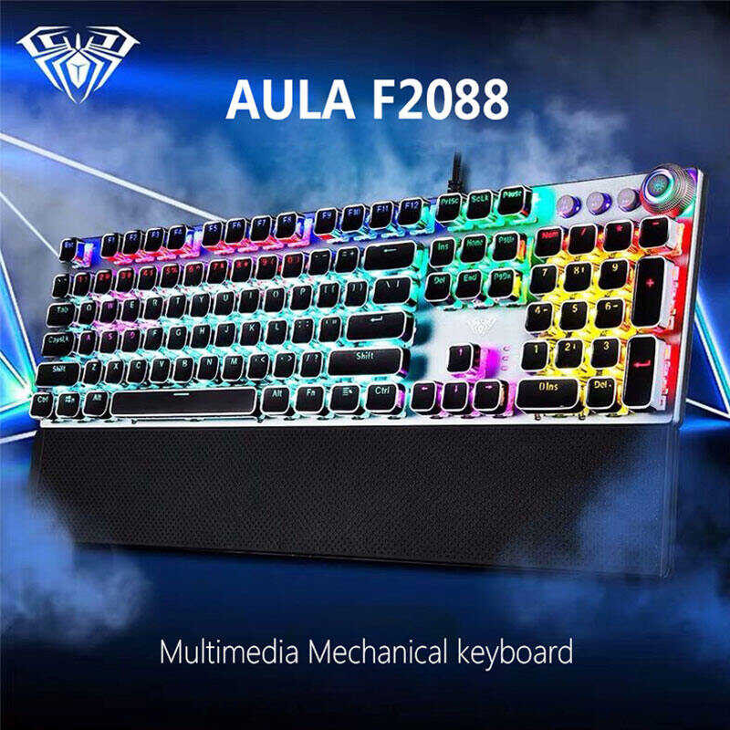 ♪ AULA F2088/F2058 Nicalคีย์บอร์ดเล่นเกมที่ถอดออกได้สายรัดข้อ