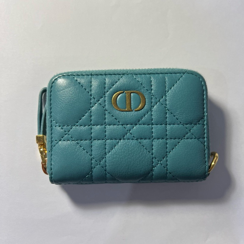 **used like new** DIOR CARO DETACHABLE CARD HOLDER / WALLET - Azure Blue