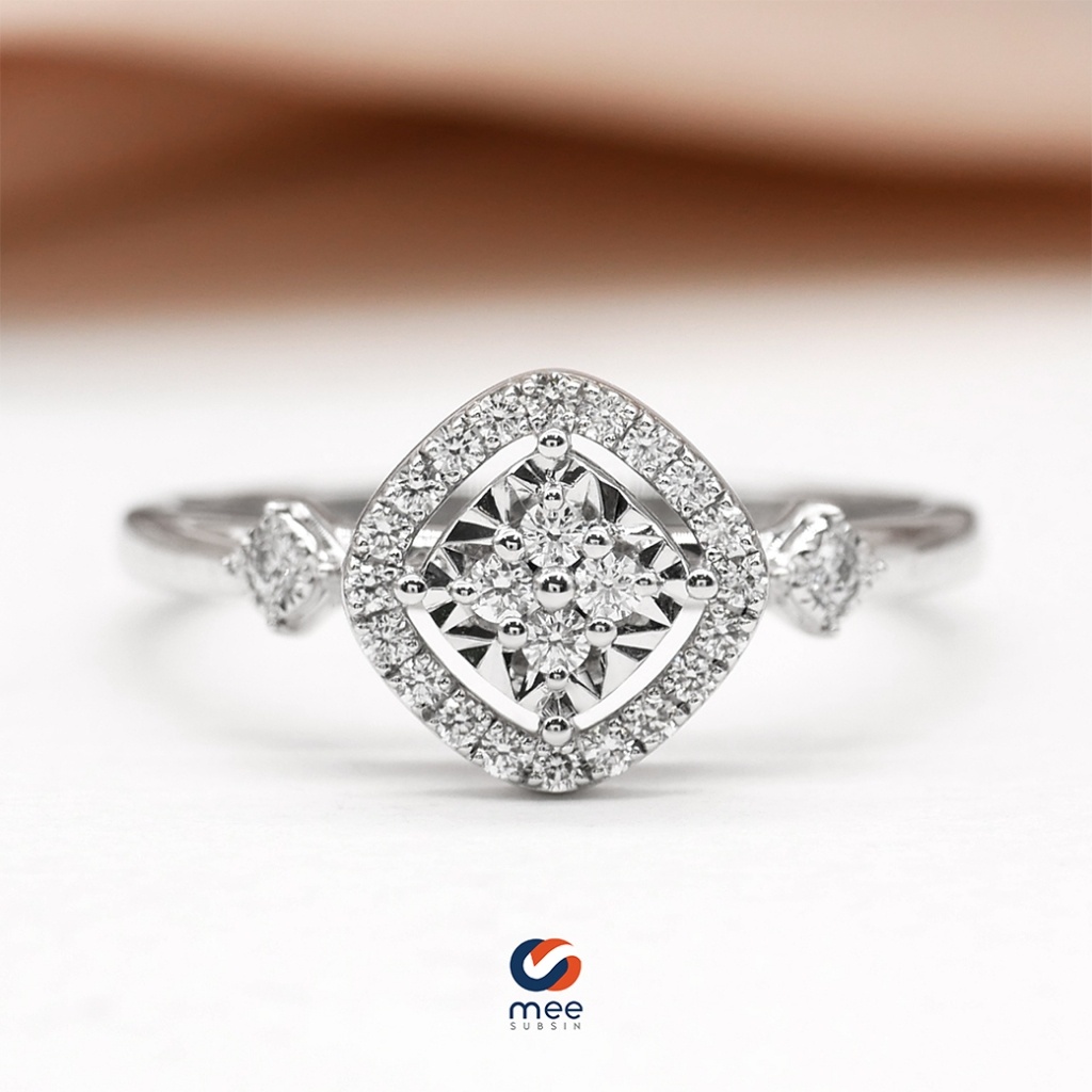 แหวนเพชรล้อม 0.18 กะรัต น้ำ 99 แบรนด์ Jubilee พร้อมกล่องใบ [RG240073]