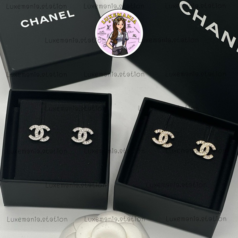 : New!! Chanel Earrings 1.3 cm. ️ก่อนกดสั่งรบกวนทักมาเช็คสต๊อคก่อนนะคะ️