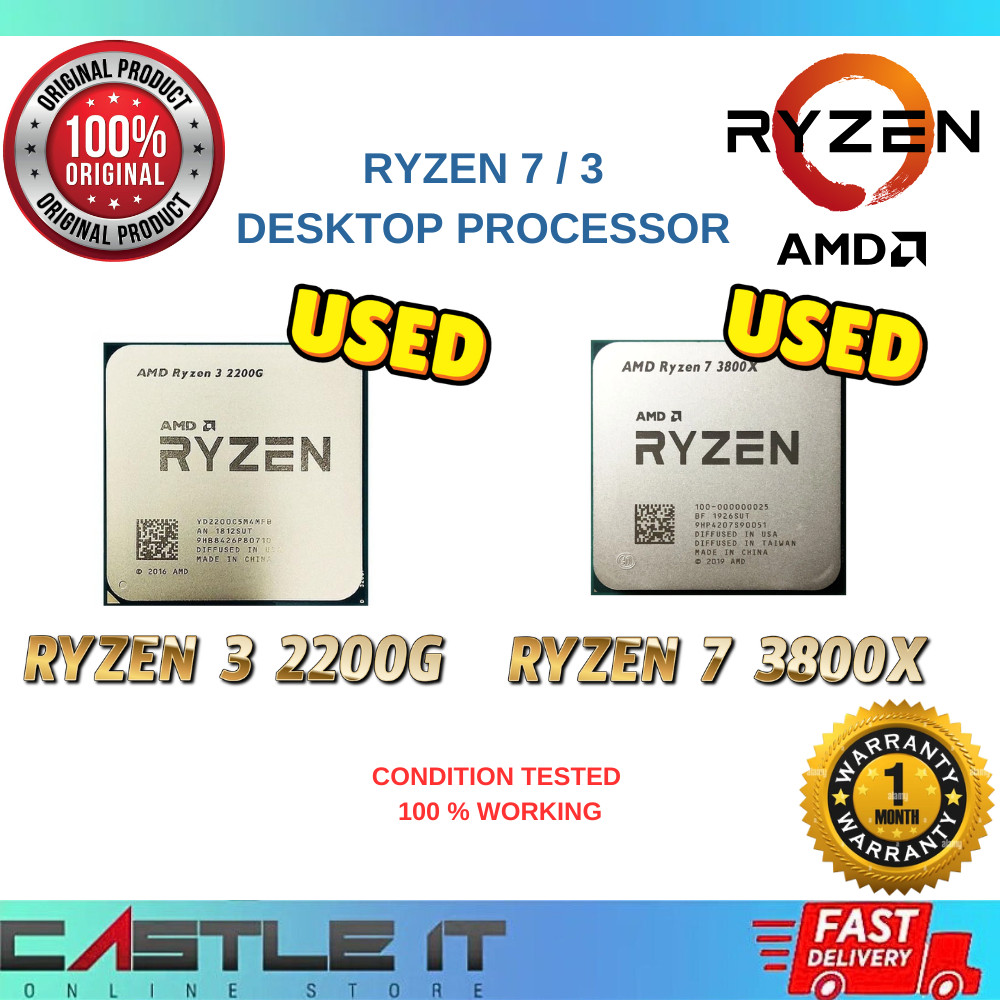 Amd Ryzen 7 / 5 / 3 AM4 โปรเซสเซอร์ R7 5800X 3800X 1700 R3 3200G 2200G 3600 5500 5700G R5 2600 - ใช้