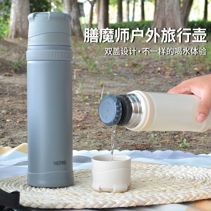 Thermoscientent Thermos ถ้วยสําหรับผู้ชายและผู้หญิงกีฬากลางแจ้งสแตนเลสแบบพกพาถ้วยน้ํา FFX-501-901