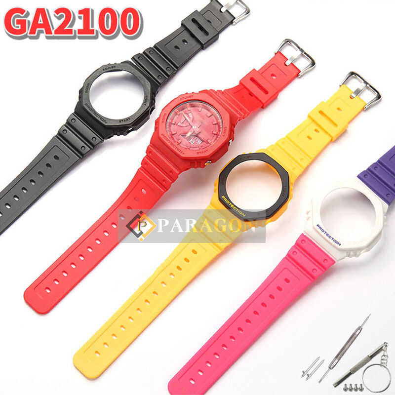 ❤ สายเรซิ่นสำหรับ G-Shock Ga2100 2110กีฬากันน้ำดัดแปลงนาฬิกาอุปกรณ์เสริมสำหรับผู้ชายผู้หญิง Ga-