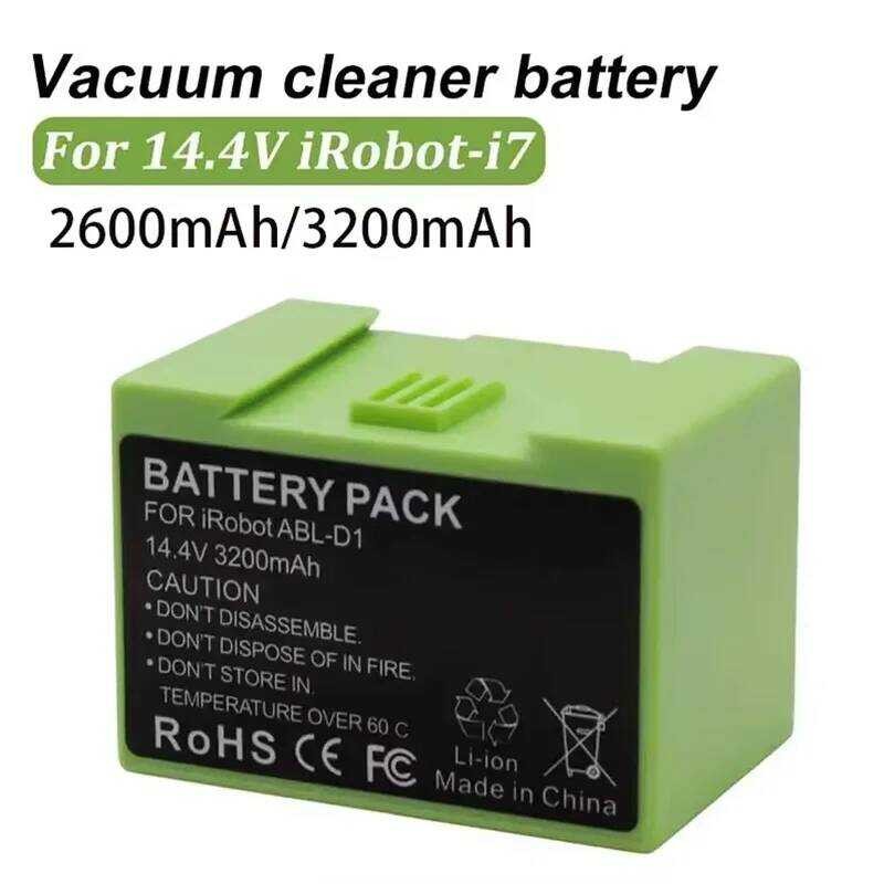 แบตเตอรี่ i7 ขนาด 14.4V 3200mAh สำหรับเปลี่ยนแบตเตอรี่ iRobot Roomba e และ i Series i7+ e5 7150 7550