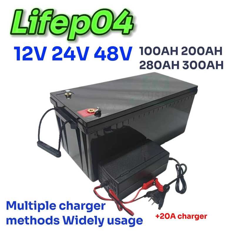 แบตเตอรี่ XSLiFePo4 12V 24V 48V 100Ah 200Ah 280Ah 300Ah 400Ah แบตเตอรี่ลิเธียมไอออนฟอสเฟตสำหรับโซลาร