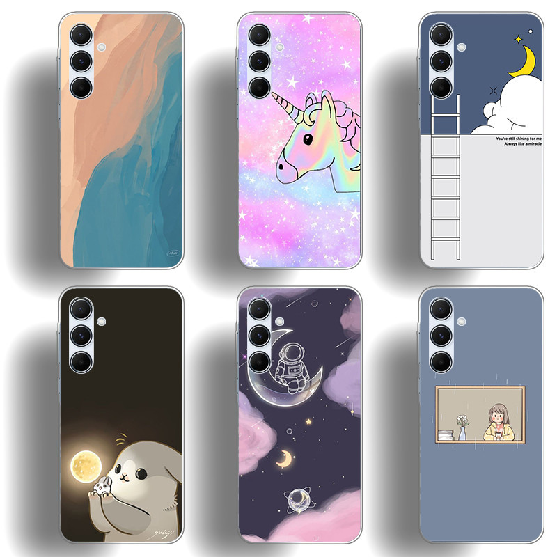 เหมาะสําหรับ Samsung Galaxy A55 A53 A54 A05 เคสโทรศัพท์ TPU นิ่มปุ่มเคลือบด้วยไฟฟ้าแบบนุ่มเปลือกป้องกันดูดซับแรงกระแทก