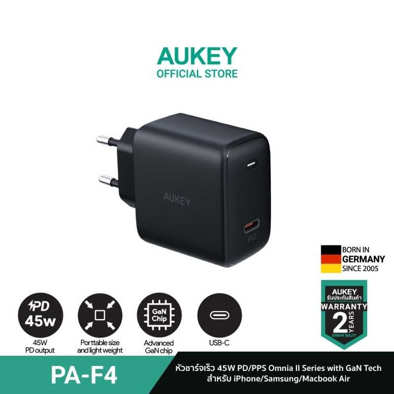 AUKEY หัวชาร์จเร็ว 45W PD Swift Series Wall Charger Adapter With Gan Power Tech รุ่