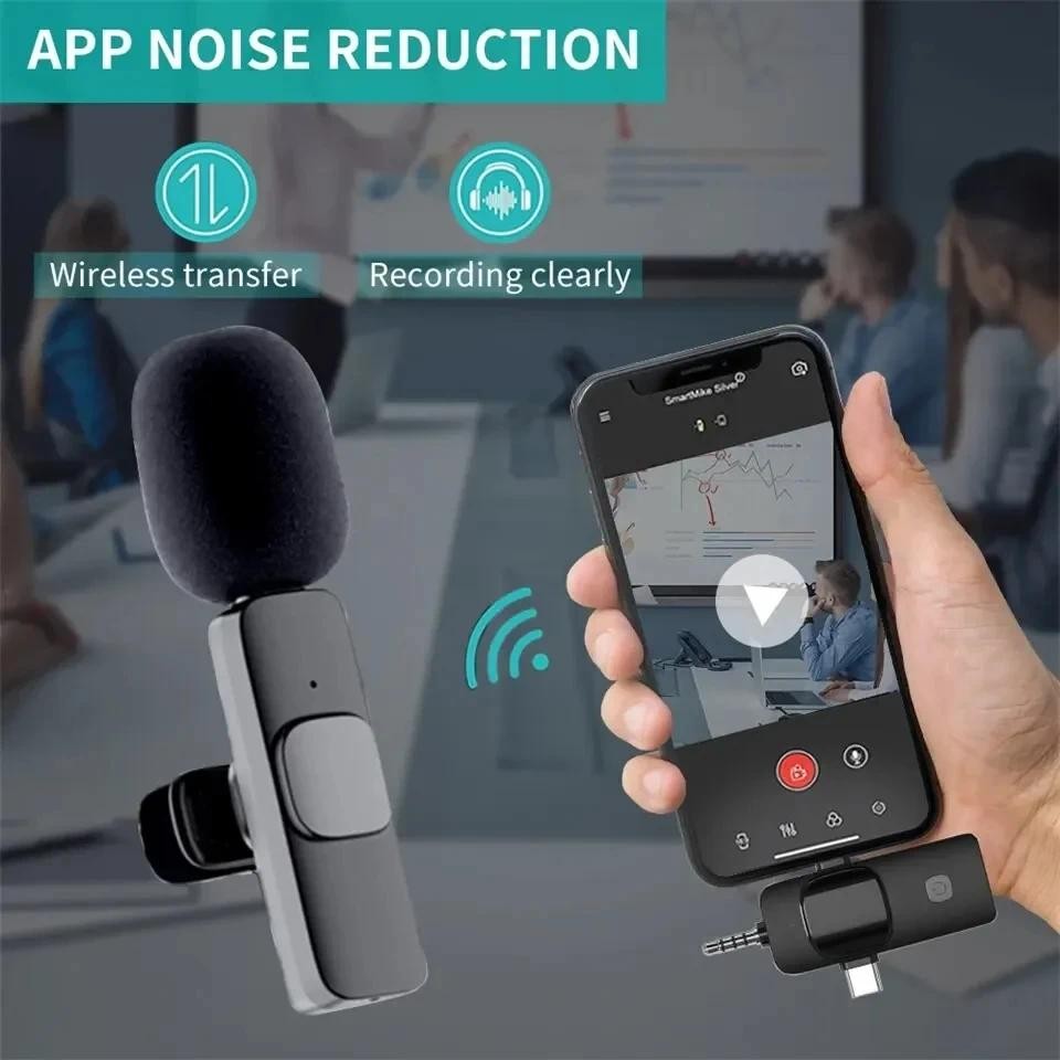 3 In 1 ไมโครโฟนไร้สายแบบหนีบเสื้อสําหรับ iPhone Android 3.5 มม.สําหรับวิทยุการบันทึกสดลดเสียงรบกวน Mini Mic รองรับอย่างกว้างๆ