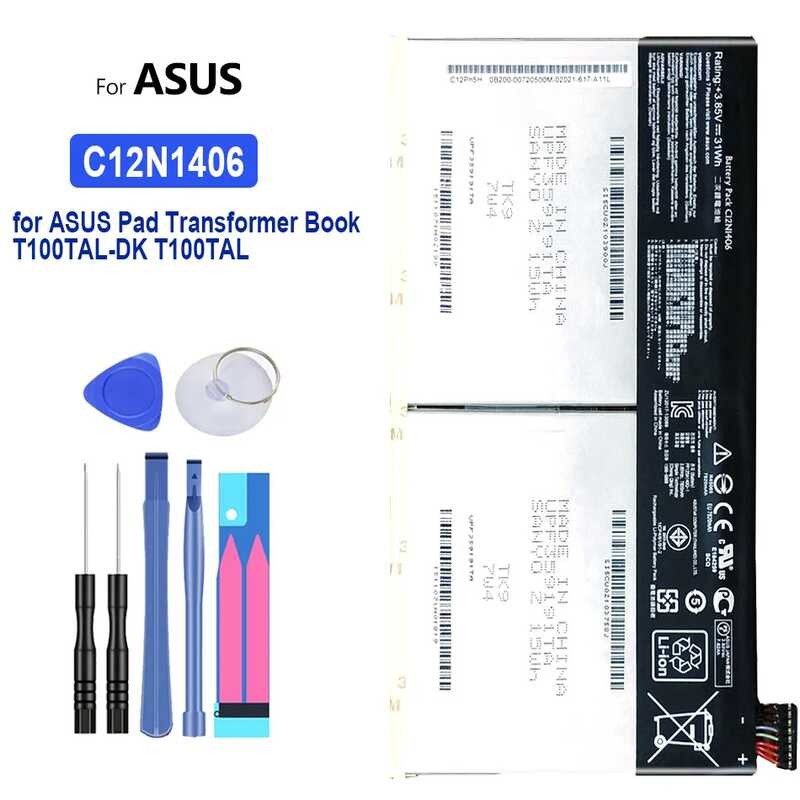 แบตเตอรี่ C12N1320 C12N1406 7820mAh สำหรับแท็บเล็ต ASUS T100TAL-DK T100TAL T100T