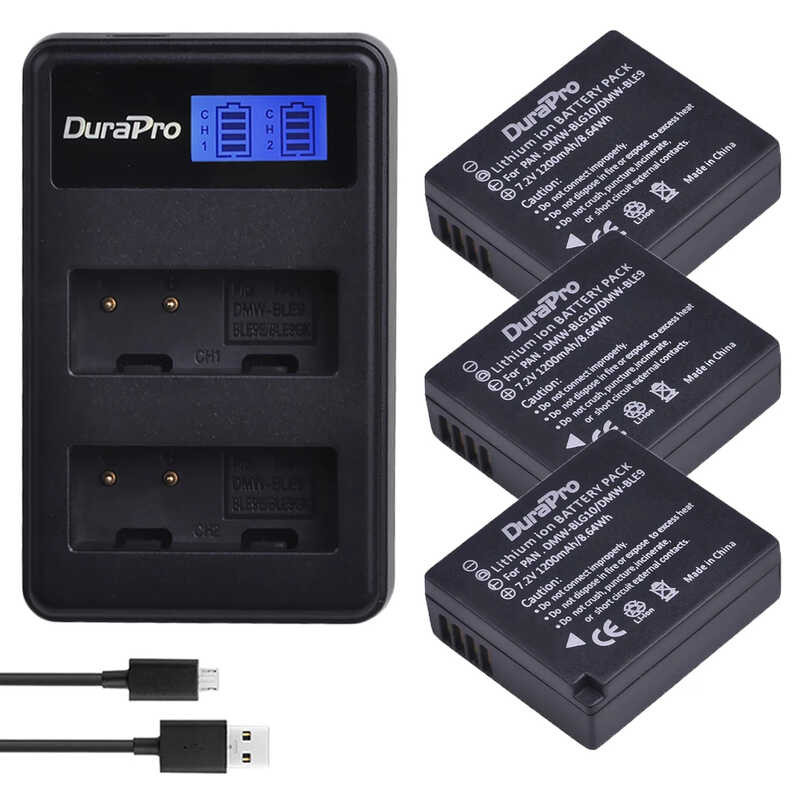 1200mAh 5 DMW-BLG10 BLG10E BLG10PP DMW-BLE9 แบตเตอรี่กล้อง + เครื่องชาร์