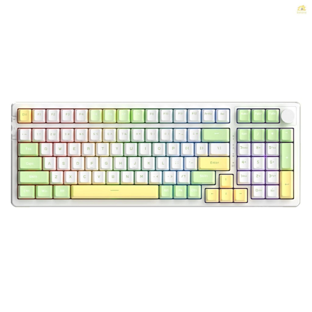 Ajazz AK992 ปะเก็น Tri-Mode คีย์บอร์ดไร้สาย RGB คีย์บอร์ดแบบกลไกคีย์บอร์ดเกมพร้อมสวิตช์ทั้งหมดที่กํ