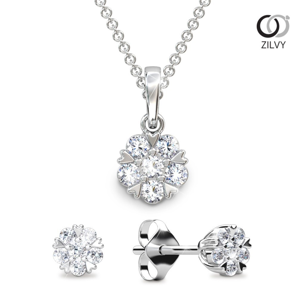 Zilvy - เซทสร้อยคอพร้อมจี้ และต่างหู (P027/RER076)