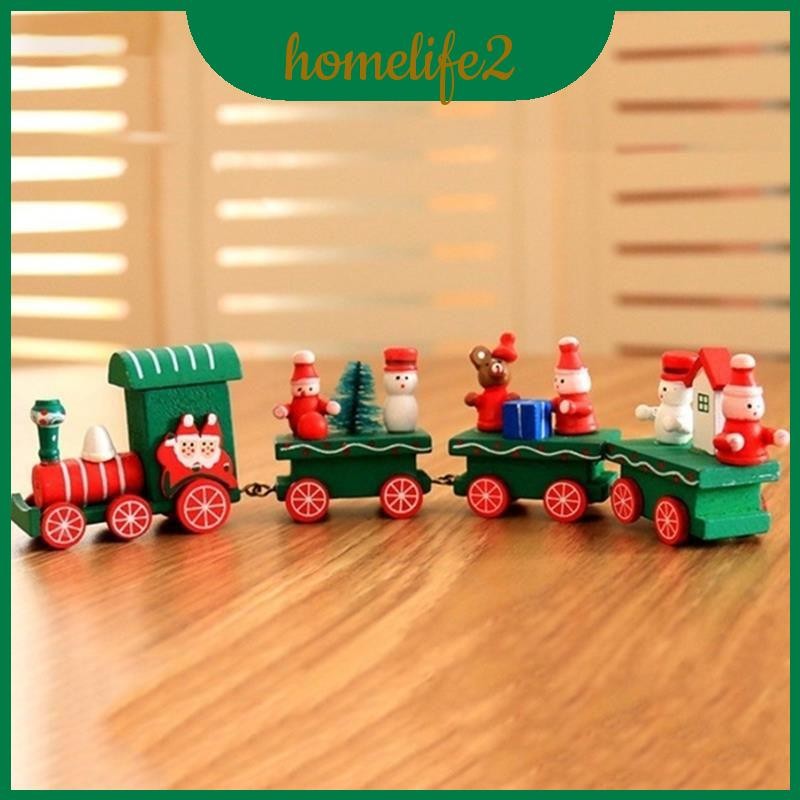 รถไฟคริสต์มาสน่ารักไม้ตกแต่งของขวัญเหมาะสําหรับเด็กอนุบาลและ