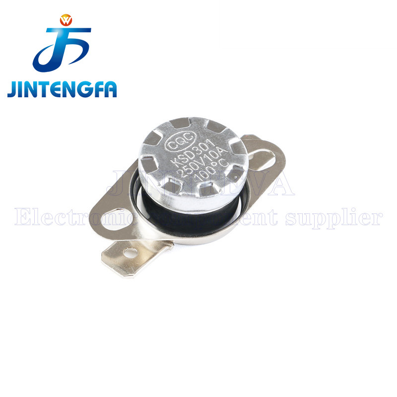 5PCS Bimetal Thermostat KSD301 10A 250V ปกติปิดอุณหภูมิสวิทช์ Thermostat 40-190 องศา 50 60 70 80 130 100 125 °ซี