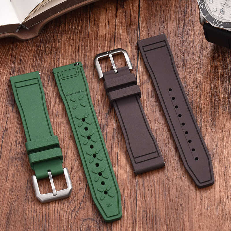 FKM Top Wathc Strap 20Mm 21Mm 22Mm For IWC Big Pilot Portofino Soft Fluororubber FKM Watchbands Wat