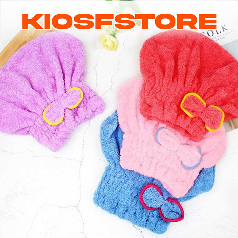 KFS - SHOWER CAP DRY HAIR TOWEL แชมพูแห้งเร็ว TOWEL PRACTICAL HAIR DRYING TOWEL RIBBON MODEL