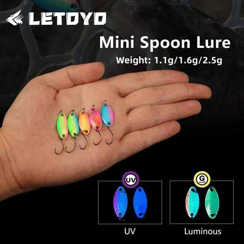 LETOYO Luminous Spoon Lure 1.1G 1.6G 2.5G Fishing Lures Freshwater Double Painted Spinner Isca Arti