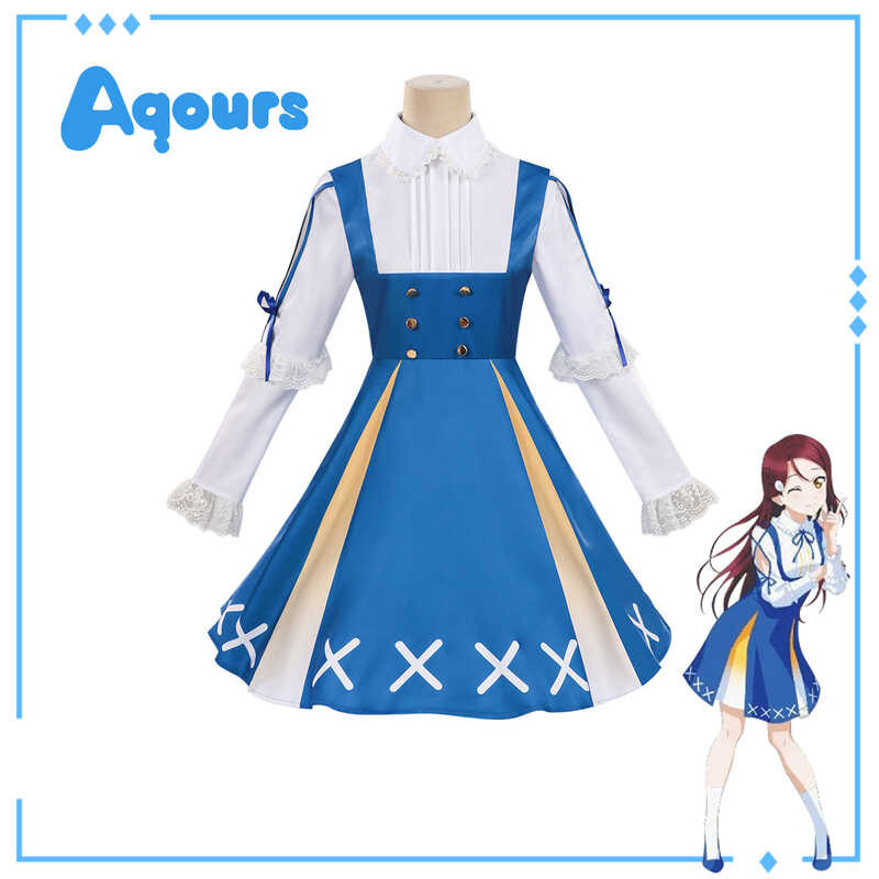 เสื้อผ้าLovely Aqours ออกแบบหรูหรา มีลายดอกไม้ สไตล์Cosplay