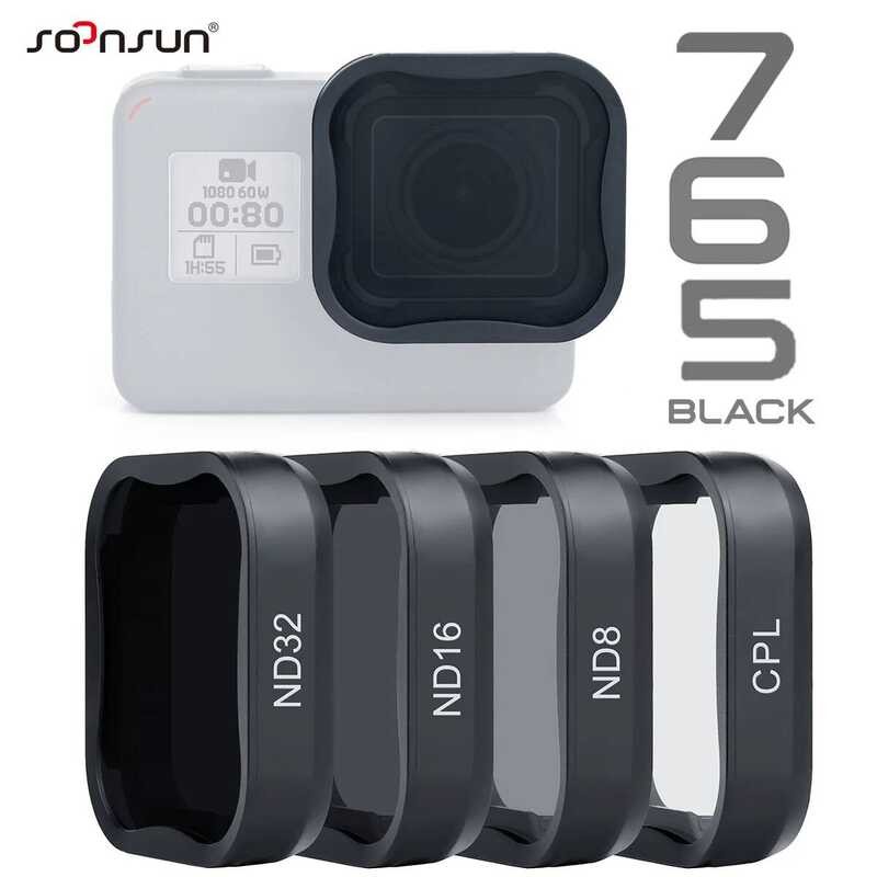 SOONSUN ND ชุดกรอง GoPro Hero 5 สีดํา CPL ND8 ND16 ND32 ตัวกรองเลนส์โพลาไรเซอร์สําหรับ Go Pro 7 6 อุ