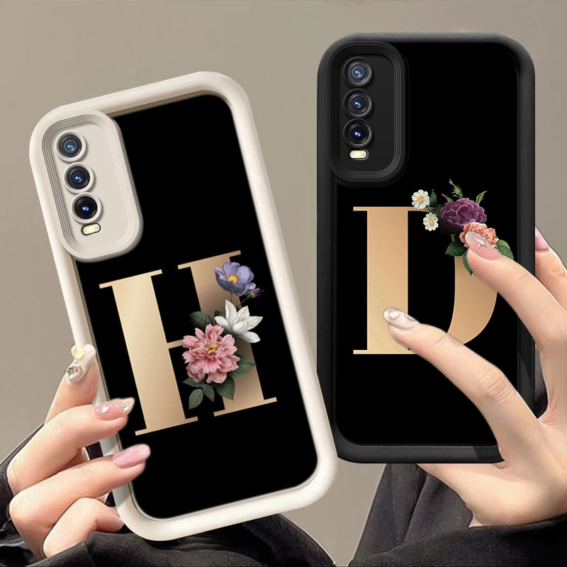 สำหรับ Redmi A1 A2 PLUS A3X A3 PRO A4 TURB O4 เคสโทรศัพท์มือถือ ดวงตานางฟ้า กรณ RR22 Flower Letter A