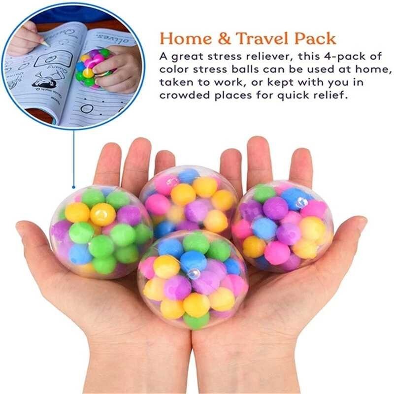 DNA MY Pressure Ball (4 แพ็ค) ของเล่นประสาทสัมผัสสีสันสดใส คลา