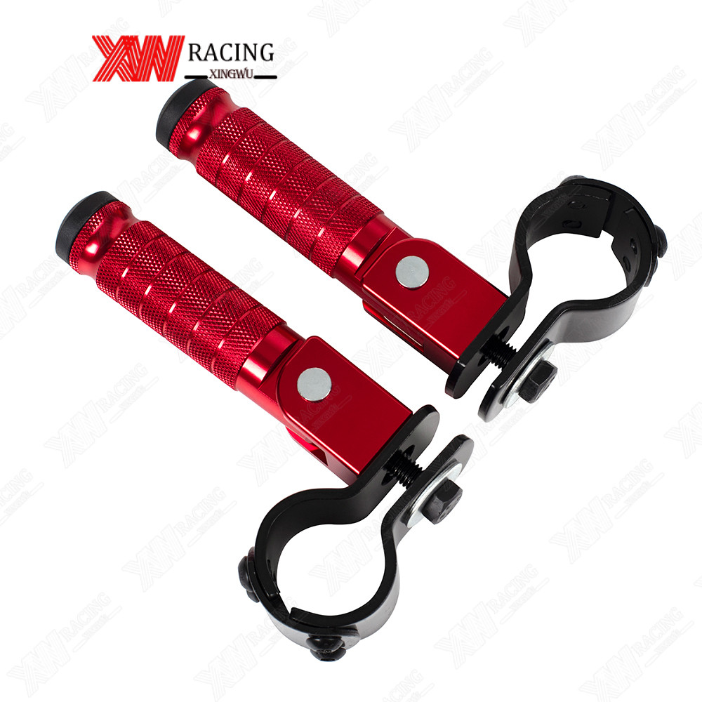 XW RACING ที่เหยียบเท้า แบบพับได้ สําหรับรถจักรยานยนต์ จักรยาน สกูตเตอร์ไฟฟ้า จักรยานยนต์ 8 มม ที่พักเท้า อลูมิเนียม กันลื่น - รูปที่ 4