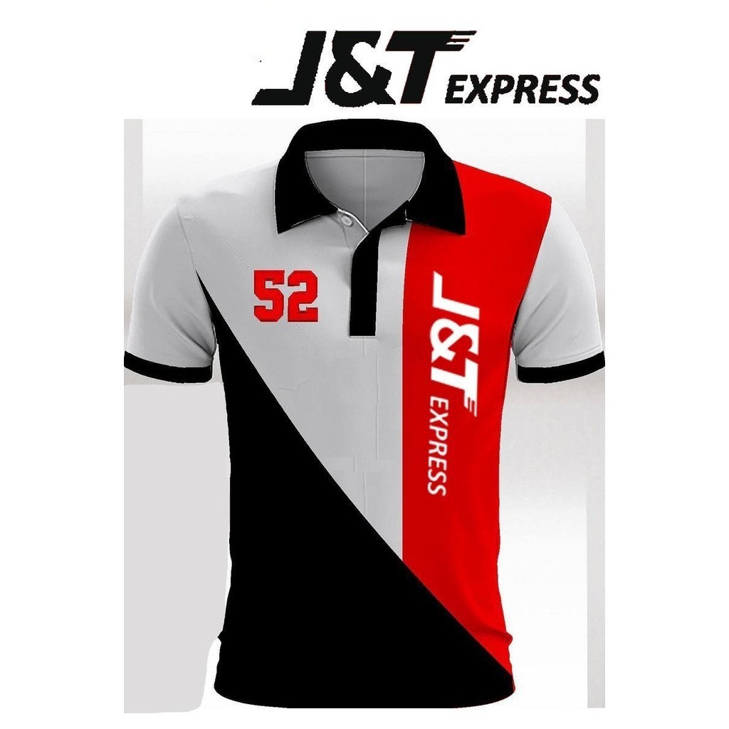 เสื้อยืด J & T Express สีแดงระเหิด / Aa Bu J & T สีแดงไมโครไฟเบอร์พลัสขนาด / เสื้อยืด J & T