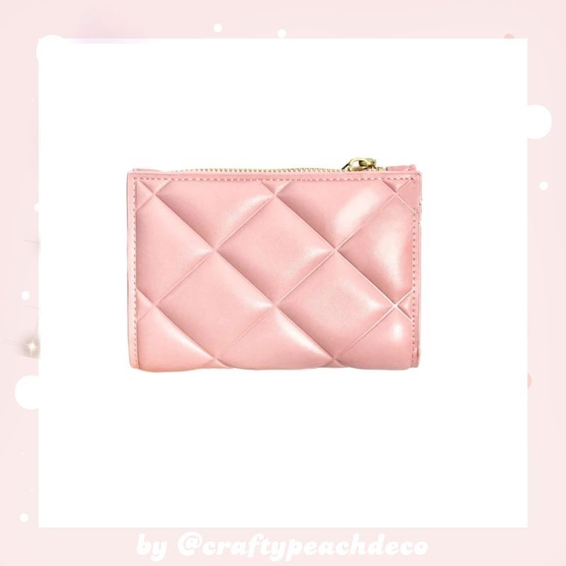 Ck quilted wallet Womens Folding wallet mirror pink